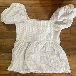 Pink lily puff sleeve top